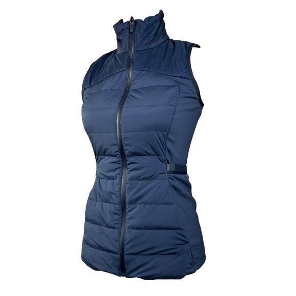 Lululemon Down For it All Vest Navy Goose Down Full Zip Running Jacket - Picture 3 of 8